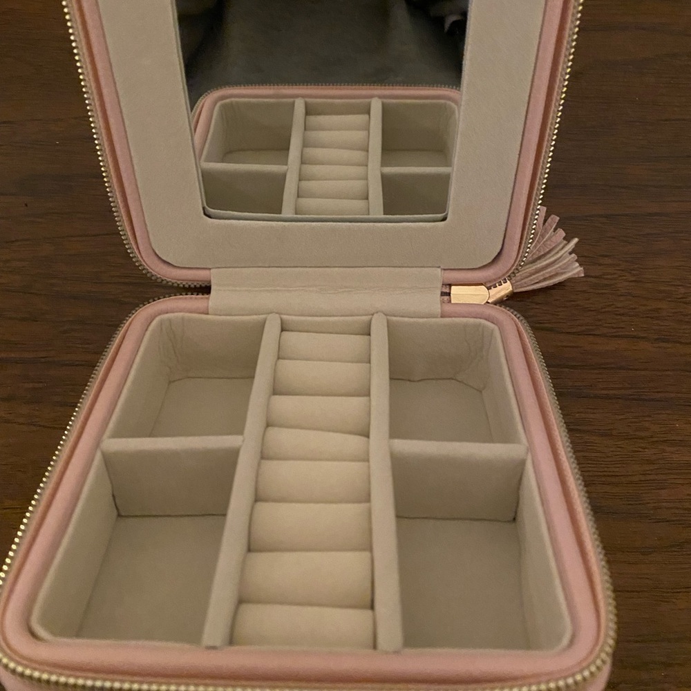 Pink Brouk & Co Vegan Leather Travel Jewelry Case